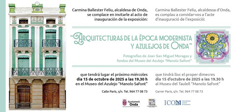 Arquitecturas de la época modernista y azulejos de Onda